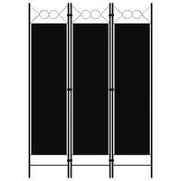 vidaXL Rumsavdelare 3 paneler svart 120x180 cm