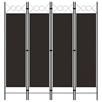 vidaXL Rumsavdelare 4 paneler brun 160x180 cm