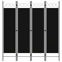 vidaXL Rumsavdelare 4 paneler svart 160x180 cm