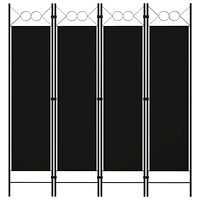 vidaXL Rumsavdelare 4 paneler svart 160x180 cm