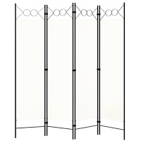 vidaXL Rumsavdelare 4 paneler vit 160x180 cm