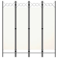 vidaXL Rumsavdelare 4 paneler vit 160x180 cm