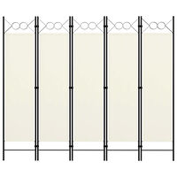 vidaXL Rumsavdelare 5 paneler vit 200x180 cm