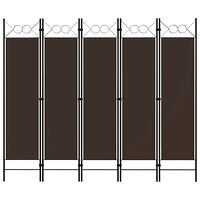 vidaXL Rumsavdelare 5 paneler brun 200x180 cm
