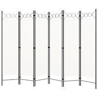 vidaXL Rumsavdelare 6 paneler vit 240x180 cm