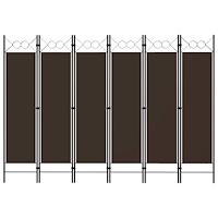 vidaXL Rumsavdelare 6 paneler brun 240x180 cm