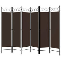 vidaXL Rumsavdelare 6 paneler brun 240x180 cm