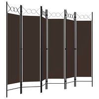 vidaXL Rumsavdelare 6 paneler brun 240x180 cm