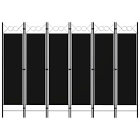 vidaXL Rumsavdelare 6 paneler svart 240x180 cm