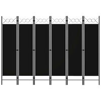 vidaXL Rumsavdelare 6 paneler svart 240x180 cm