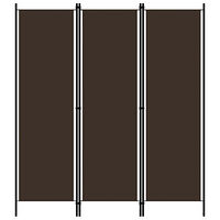 vidaXL Rumsavdelare 3 paneler brun 150x180 cm