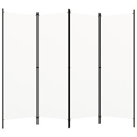 vidaXL Rumsavdelare 4 paneler vit 200x180 cm