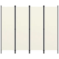 vidaXL Rumsavdelare 4 paneler vit 200x180 cm