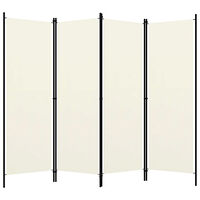 vidaXL Rumsavdelare 4 paneler vit 200x180 cm