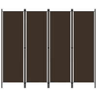 vidaXL Rumsavdelare 4 paneler brun 200x180 cm