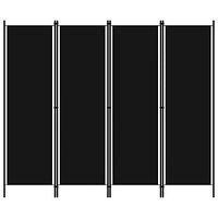 vidaXL Rumsavdelare 4 paneler svart 200x180 cm