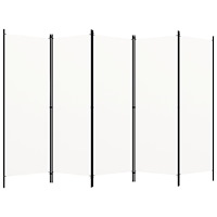 vidaXL Rumsavdelare 5 paneler vit 250x180 cm