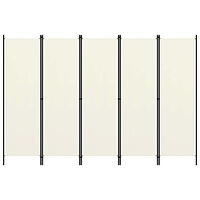 vidaXL Rumsavdelare 5 paneler vit 250x180 cm