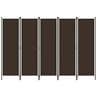 vidaXL Rumsavdelare 5 paneler brun 250x180 cm