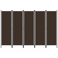 vidaXL Rumsavdelare 5 paneler brun 250x180 cm