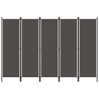 vidaXL Rumsavdelare 5 paneler antracit 250x180 cm