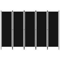 vidaXL Rumsavdelare 5 paneler svart 250x180 cm