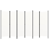 vidaXL Rumsavdelare 6 paneler vit 300x180 cm
