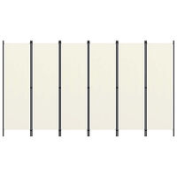 vidaXL Rumsavdelare 6 paneler vit 300x180 cm