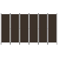 vidaXL Rumsavdelare 6 paneler brun 300x180 cm