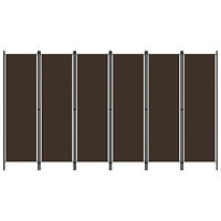 vidaXL Rumsavdelare 6 paneler brun 300x180 cm