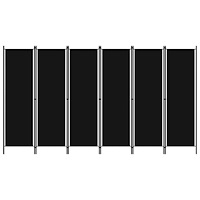 vidaXL Rumsavdelare 6 paneler svart 300x180 cm