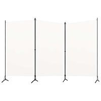 vidaXL Rumsavdelare 3 paneler vit 260x180 cm tyg
