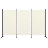 vidaXL Rumsavdelare 3 paneler vit 260x180 cm tyg