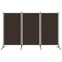 vidaXL Rumsavdelare 3 paneler brun 260x180 cm