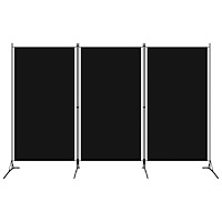 vidaXL Rumsavdelare 3 paneler svart 260x180 cm