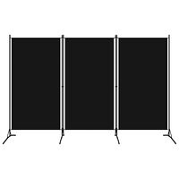 vidaXL Rumsavdelare 3 paneler svart 260x180 cm