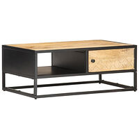 vidaXL Sängbord med snidad dörr 90x55x36 cm grovt mangoträ