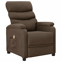 vidaXL Massagefåtölj brun tyg