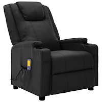 vidaXL Massagefåtölj svart konstläder