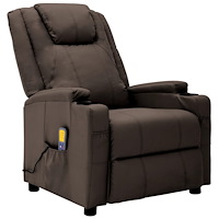 vidaXL Massagefåtölj brun konstläder