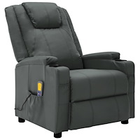 vidaXL Massagefåtölj antracit konstläder