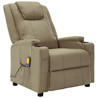 vidaXL Massagefåtölj cappuccino konstläder