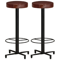 vidaXL Barstolar 2 st 76 cm äkta läder