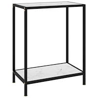 vidaXL Konsolbord vit 60x35x75 cm härdat glas