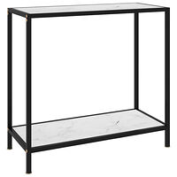 vidaXL Konsolbord vit 80x35x75 cm härdat glas