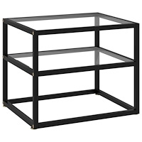 vidaXL Konsolbord transparent 50x40x40 cm härdat glas