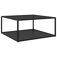 vidaXL Soffbord svart 80x80x35 cm härdat glas