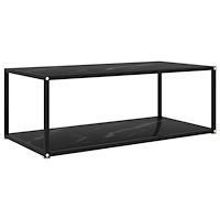 vidaXL Soffbord svart 100x50x35 cm härdat glas