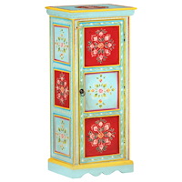 vidaXL Handmålat högskåp 40x30x90 cm massivt mangoträ