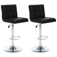 vidaXL Barstolar 2 st svart konstläder